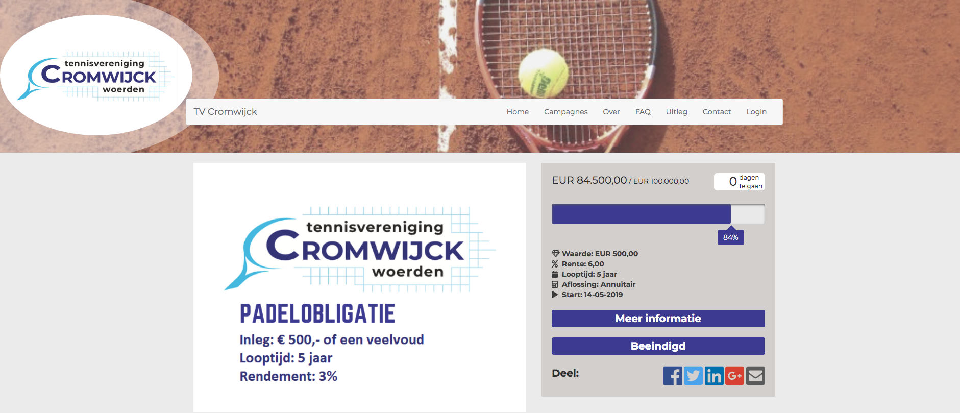 Cromwijck obligatiepagina